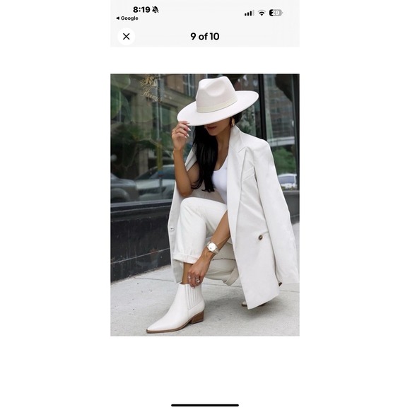 Marc‎ Fisher Ltd Yarita Bootie Ivory Bone Western Chelsea Boot Hipster 6.1/2 M